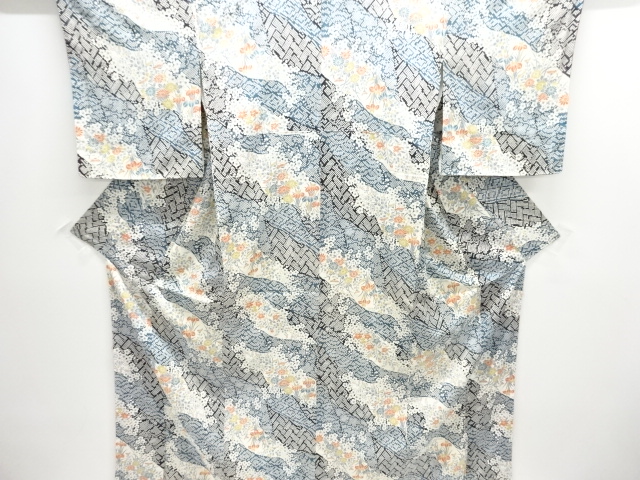 JAPANESE KIMONO / TSUMUGI / FLORAL PLANTS